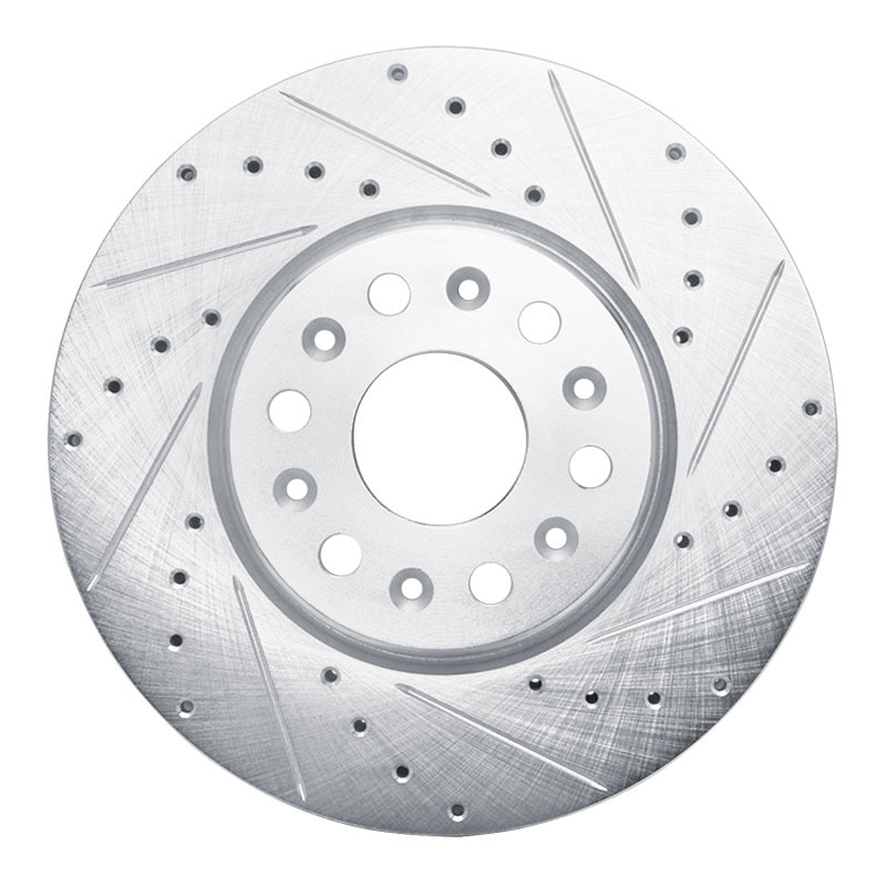 R1 17-25 Buick Enclave Front Right Drilled & Slotted Silver Brake Rotor