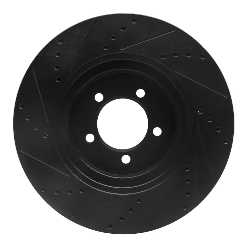 R1 03-05 Lincoln AVIATOR Front Right Drilled & Slotted Black Brake Rotor