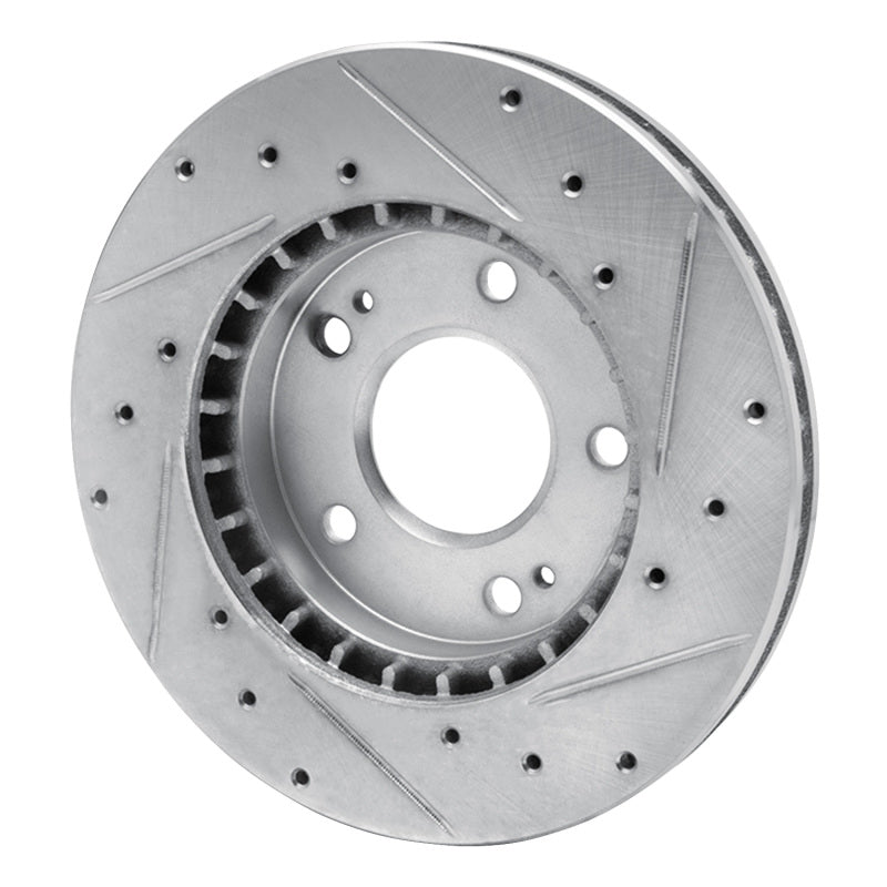R1 98-98 Eagle TALON Front Left Drilled & Slotted Silver Brake Rotor