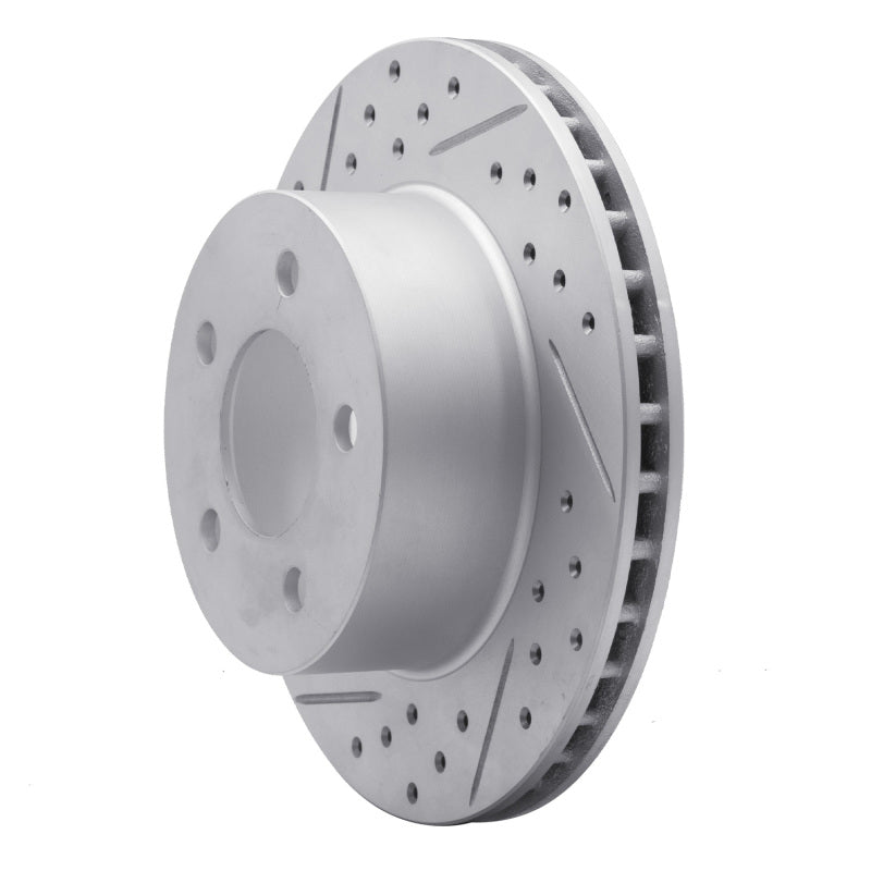 R1 90-99 Jeep Grand Cherokee Front Left Drilled & Slotted Geo-Carbon Rotor