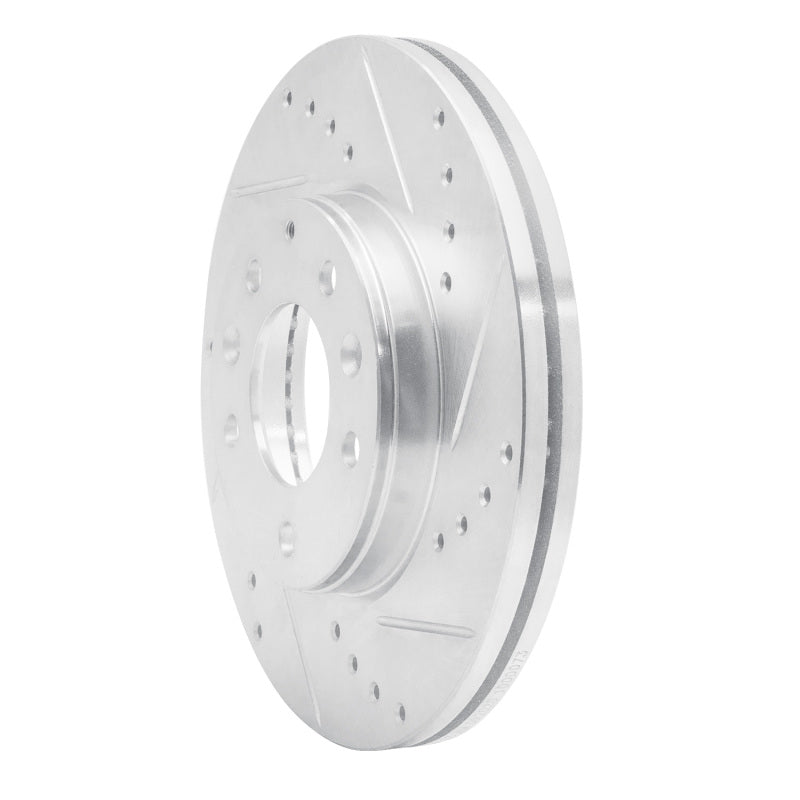 R1 03-05 Mazda 6 Front Right Drilled & Slotted Silver Brake Rotor