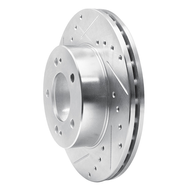 DFC 83-89 Chrysler Conquest Front Left Drilled & Slotted Silver Brake Rotor