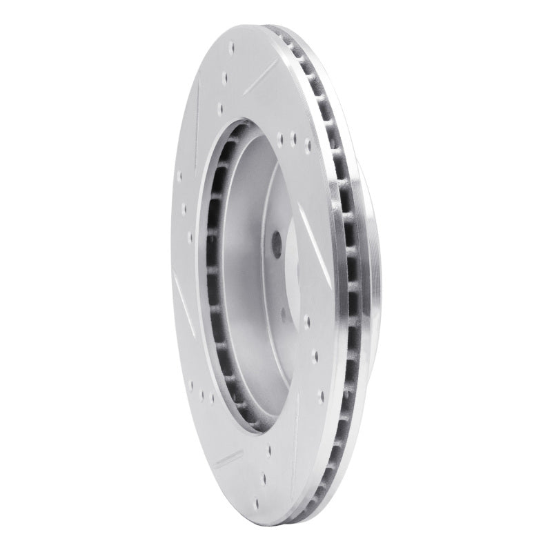 R1 91-02 Saturn SC Front Right Drilled & Slotted Silver Brake Rotor