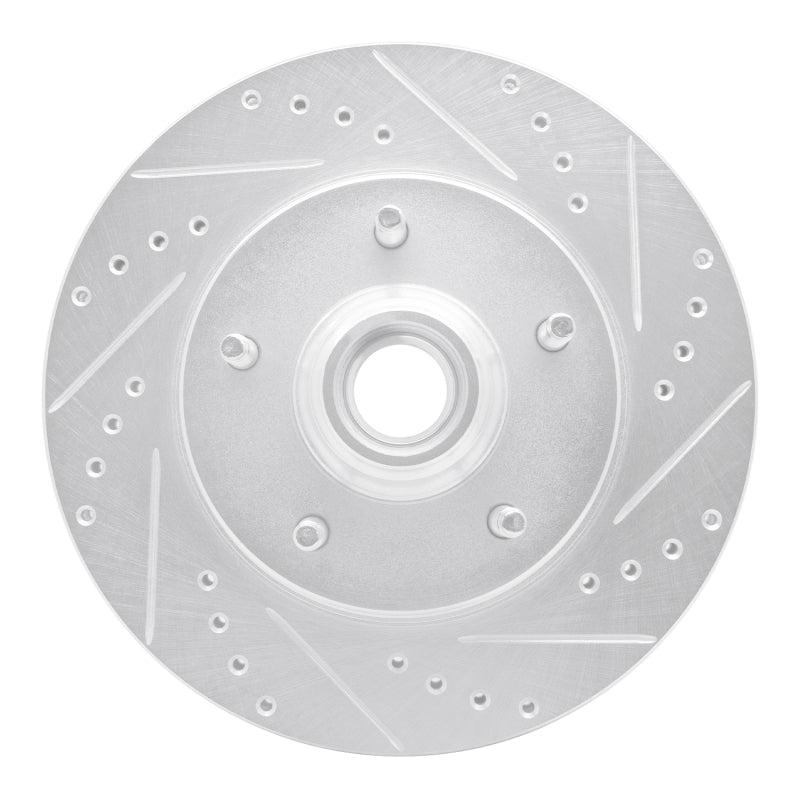 R1 97-99 Ford F-150 RWD Front Right Drilled & Slotted Silver Brake Rotor
