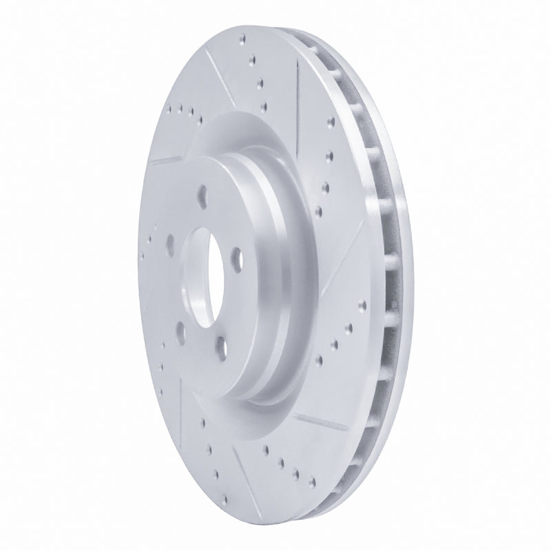 R1 05-23 Chrysler 300 Front Right Drilled & Slotted Silver Brake Rotor