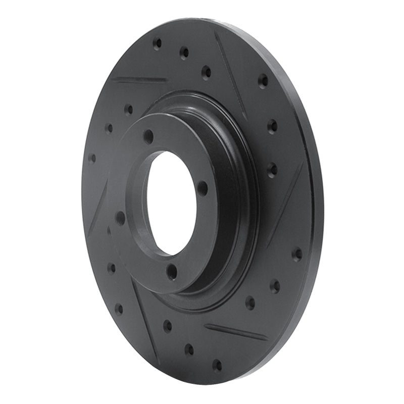 R1 81-84 Toyota STARLET Front Right Drilled & Slotted Black Brake Rotor