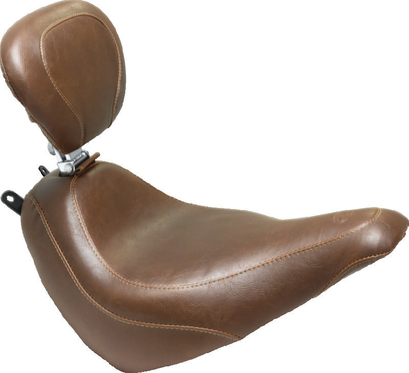 Mustang 18-21 Harley Heritage Classic, Deluxe Wide Tripper Solo Seat w/Driver Backrest - Brown