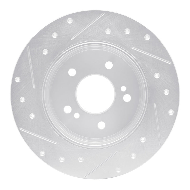 R1 87-15 Chrysler Crossfire Rear Right Drilled & Slotted Silver Brake Rotor