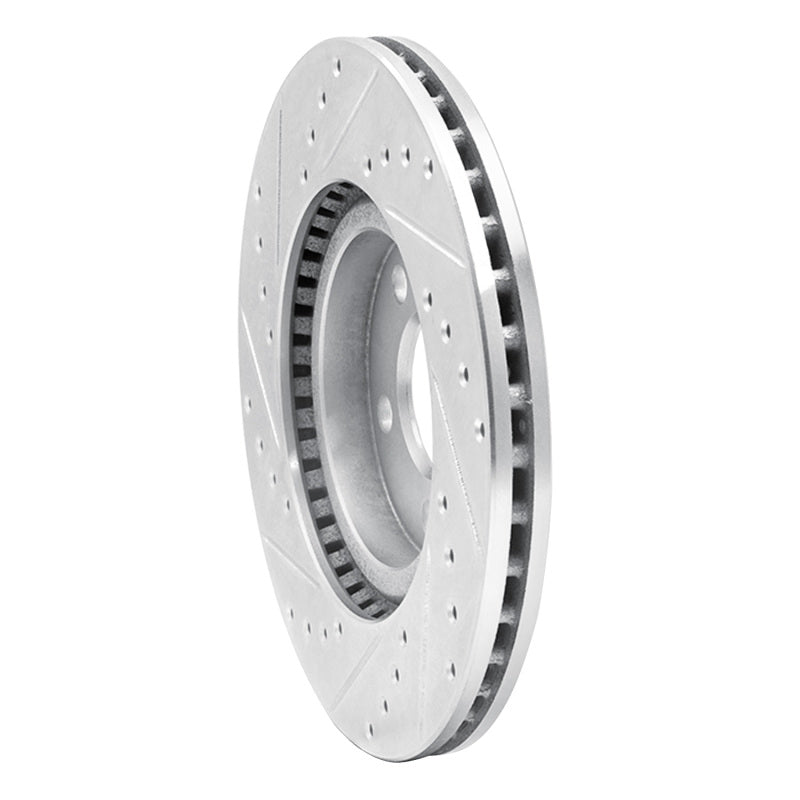 R1 01-10 Chrysler PT Cruiser Front Right Drilled & Slotted Silver Brake Rotor