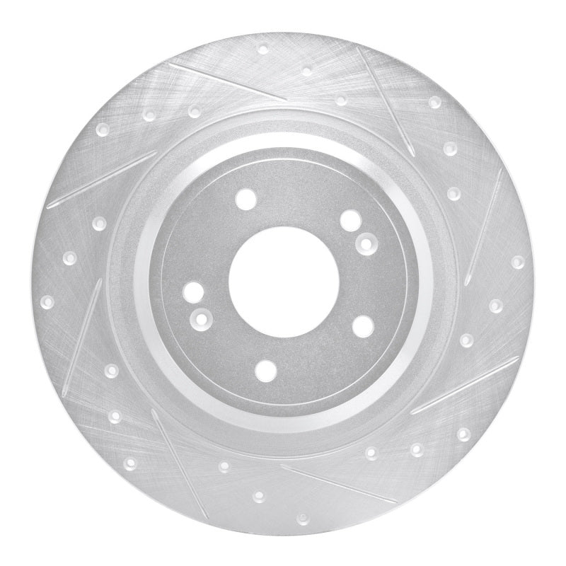 R1 22-25 Hyundai Ioniq 5 Rear Right Drilled & Slotted Silver Brake Rotor