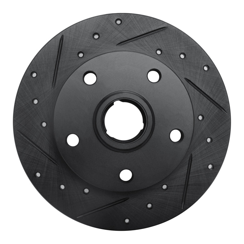 R1 96-08 Audi A4 (Mexico) Rear Left Drilled & Slotted Black Brake Rotor