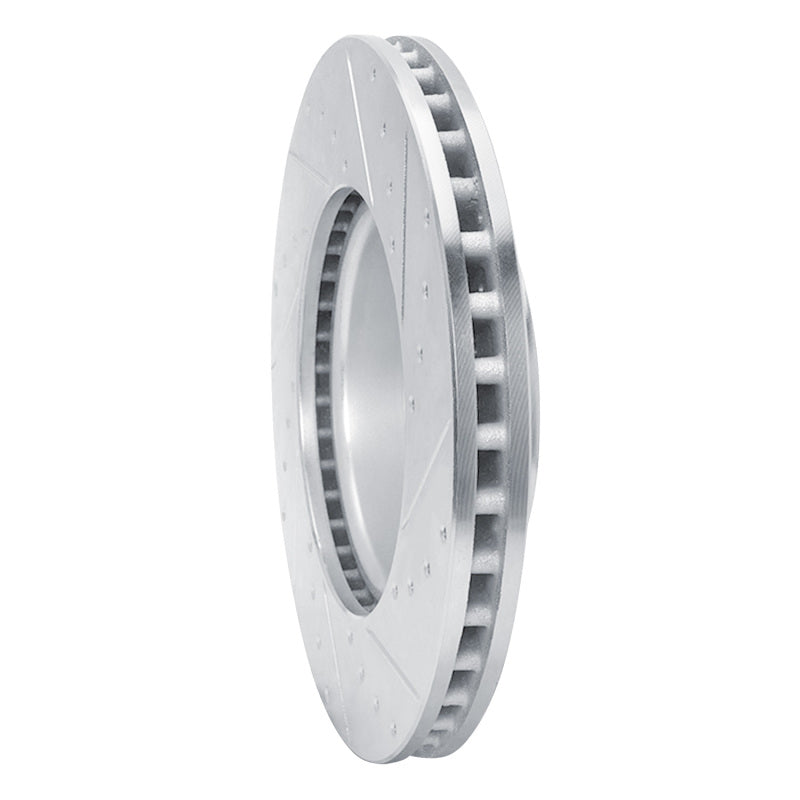 R1 14-20 Cadillac CT6 Front Left Drilled & Slotted Silver Brake Rotor