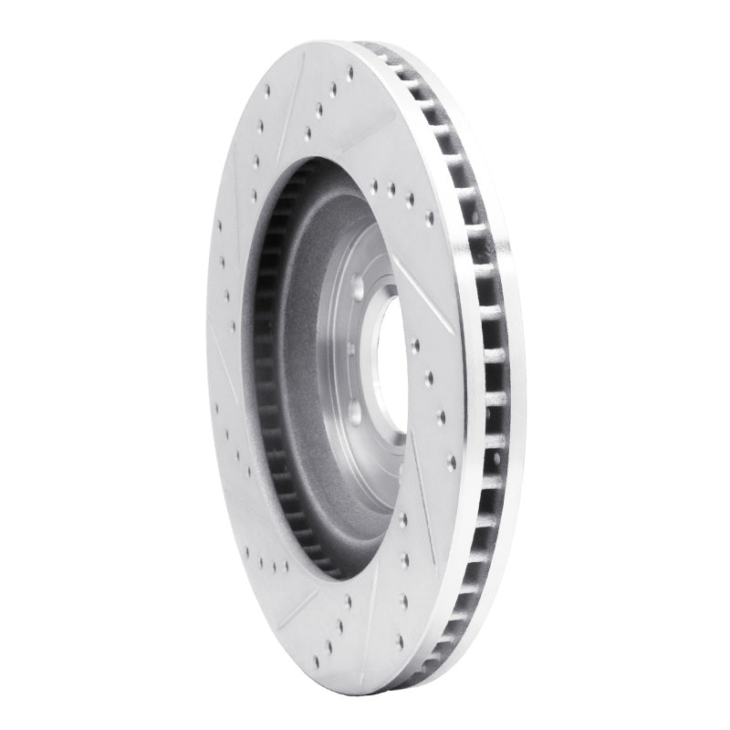 R1 06-16 Buick Lucerne Front Right Drilled & Slotted Silver Brake Rotor