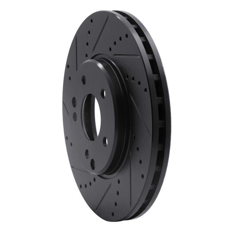 R1 96-11 Chrysler Crossfire Front Left Drilled & Slotted Black Brake Rotor