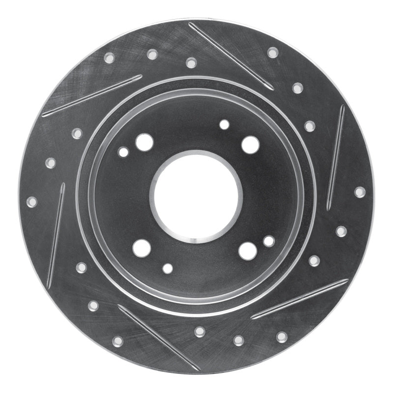 R1 92-97 Acura CL Rear Left Drilled & Slotted Silver Brake Rotor