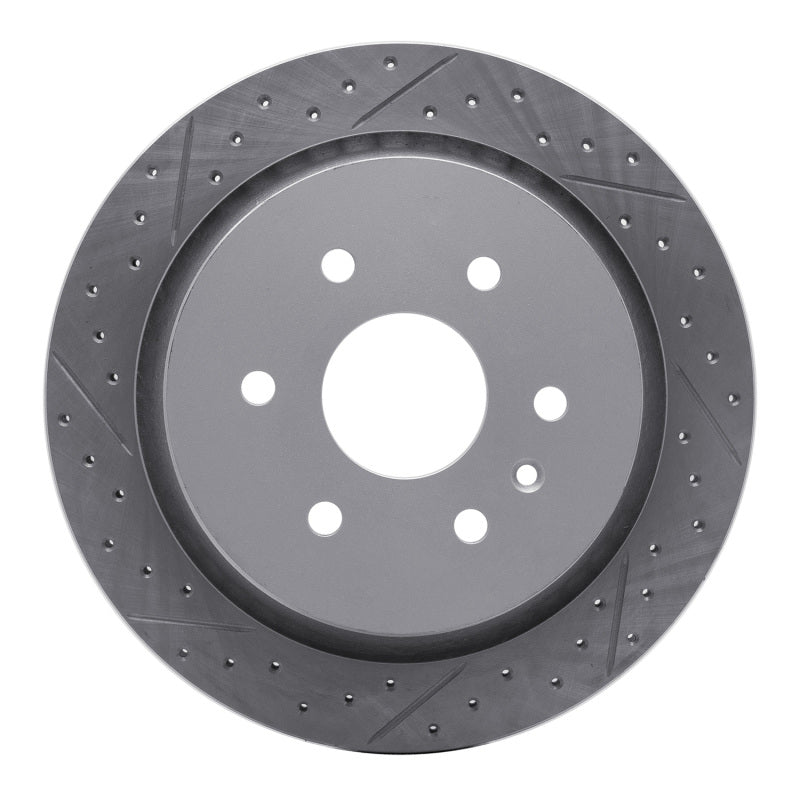 R1 13-19 Cadillac Xts Rear Left Drilled & Slotted Geo-Carbon Rotor