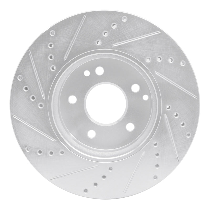 R1 96-11 Chrysler Crossfire Front Right Drilled & Slotted Silver Brake Rotor