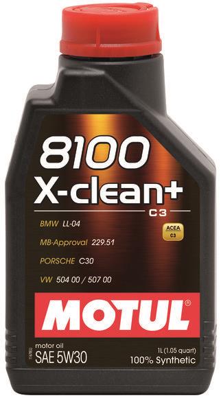 Motul 1L Synthetic Engine Oil 8100 5W30 X-CLEAN - LL04- MB 229.51- 504.00-507.00