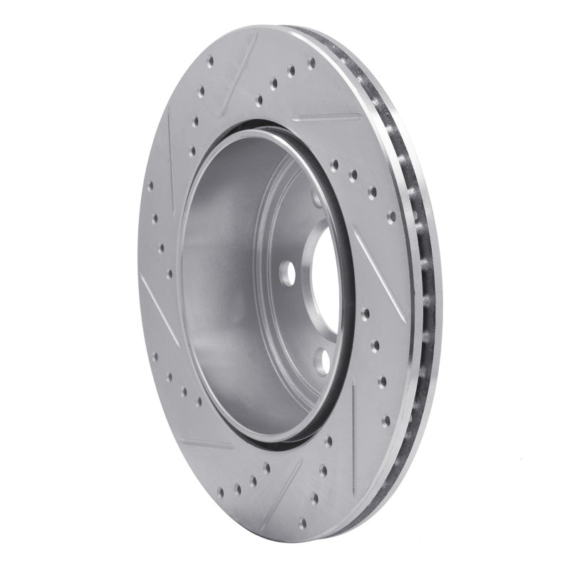R1 05-23 Chrysler 300 Rear Right Drilled & Slotted Silver Brake Rotor