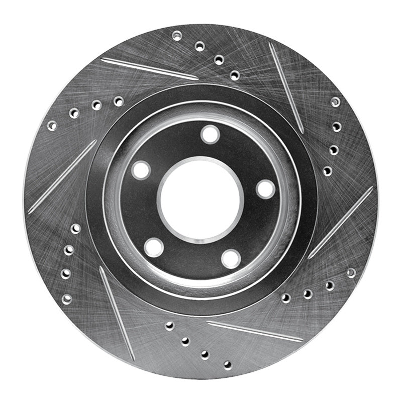 R1 07-15 Nissan X-Trail (Mexico) Front Left Drilled & Slotted Silver Brake Rotor