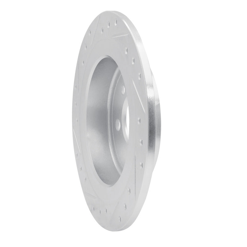 R1 09-14 Mini Cooper (Excl Clubman) Rear Right Drilled & Slotted Silver Brake Rotor