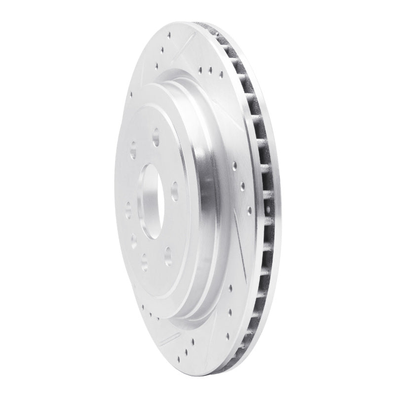 DFC 10-16 Cadillac SRX Rear Left Drilled & Slotted Silver Brake Rotor
