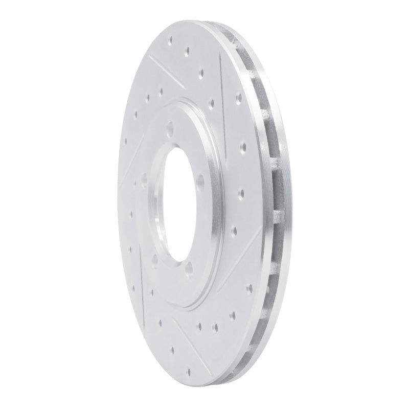 DFC 79-83 Toyota Pickup Front Right Drilled & Slotted Silver Brake Rotor