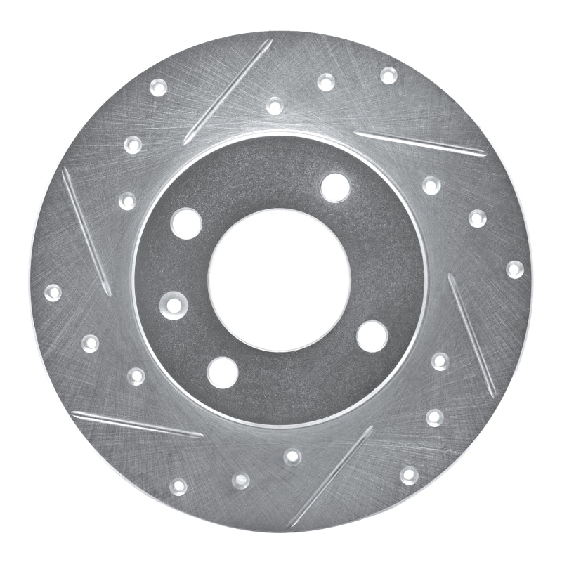 R1 73-05 Audi 4000 Front Left Drilled & Slotted Silver Brake Rotor