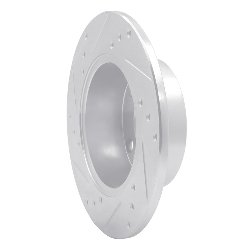 R1 80-91 Audi 5000S Rear Right Drilled & Slotted Silver Brake Rotor