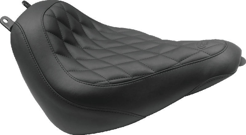 Mustang 18-21 Harley Heritage Classic, Deluxe Wide Tripper Solo Seat Diamond Stitch - Black