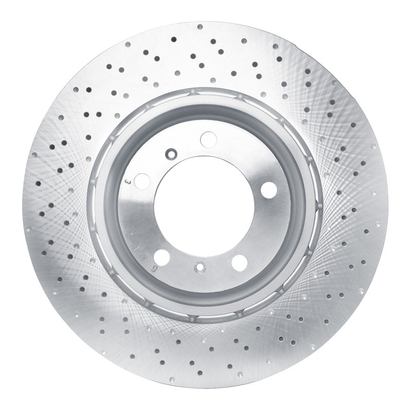 R1 15-17 Porsche 911 Right Front Drilled Carbon Alloy GeoMET Rotor