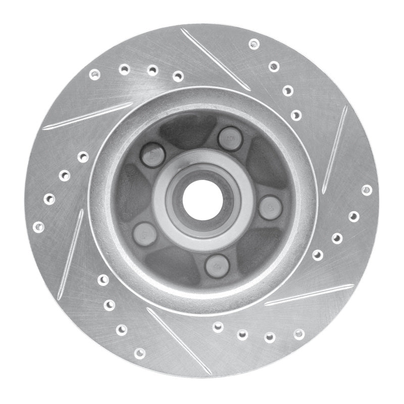 R1 79-91 Ford Country Squire Front Left Drilled & Slotted Silver Brake Rotor