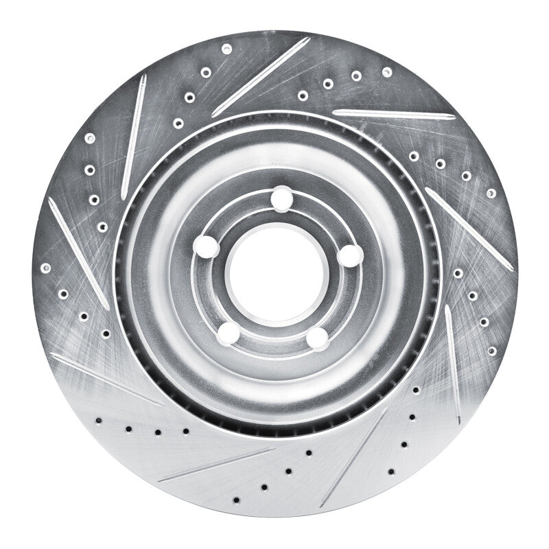 R1 20-25 Ford Explorer Rear Right Drilled & Slotted Silver Brake Rotor
