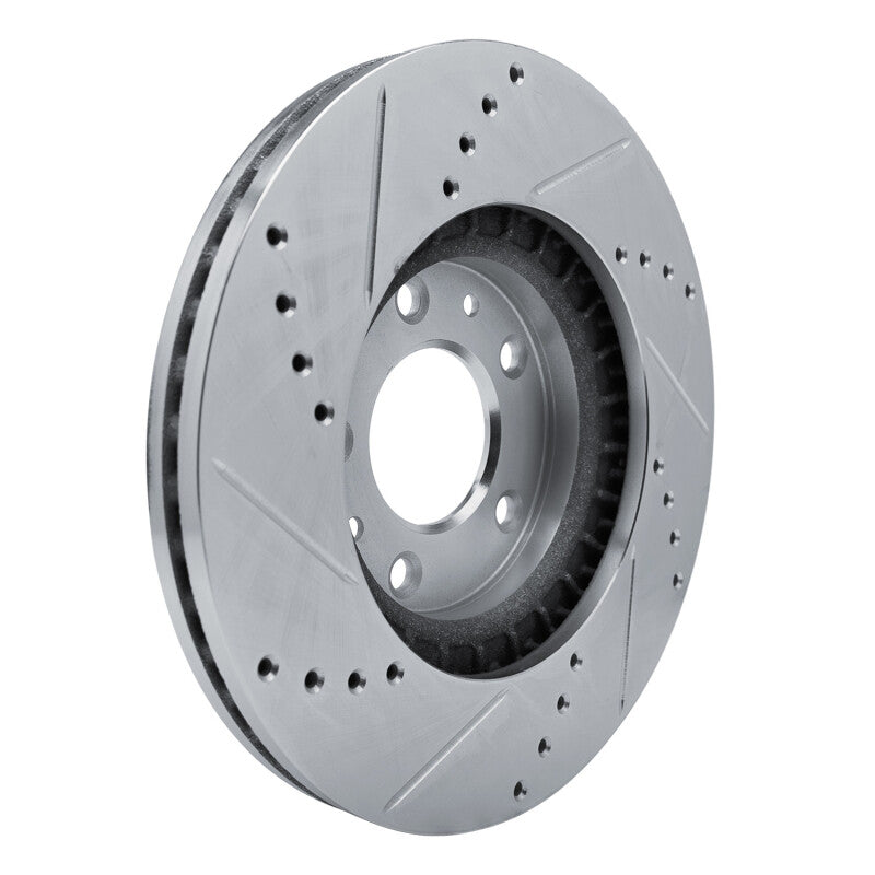 DFC 07-12 Mazda CX-7 Front Right Drilled & Slotted Silver Brake Rotor