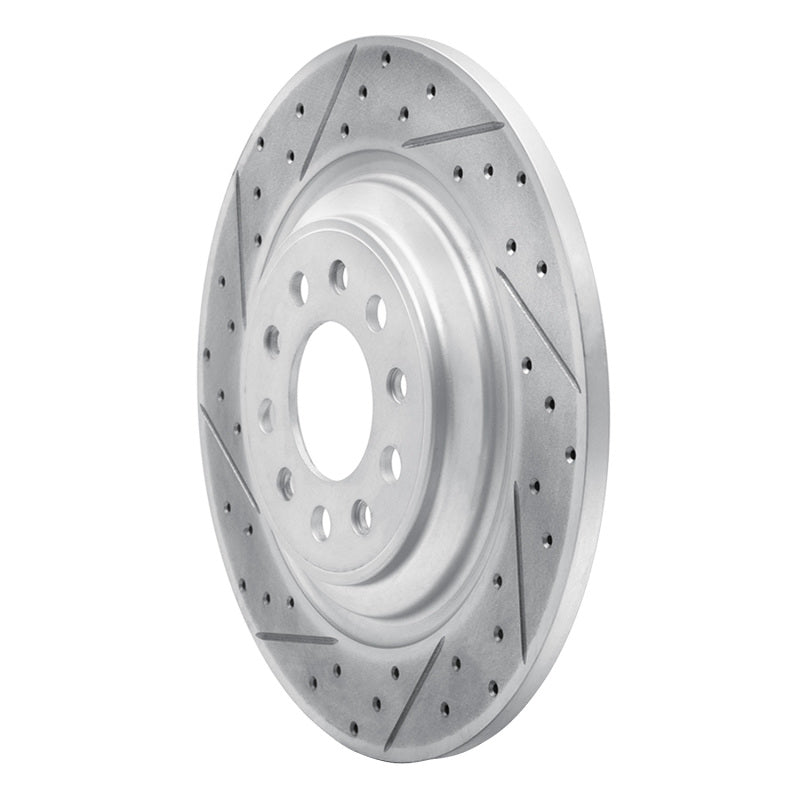 R1 14-23 Jeep Cherokee Rear Left Drilled & Slotted Geo-Carbon Rotor