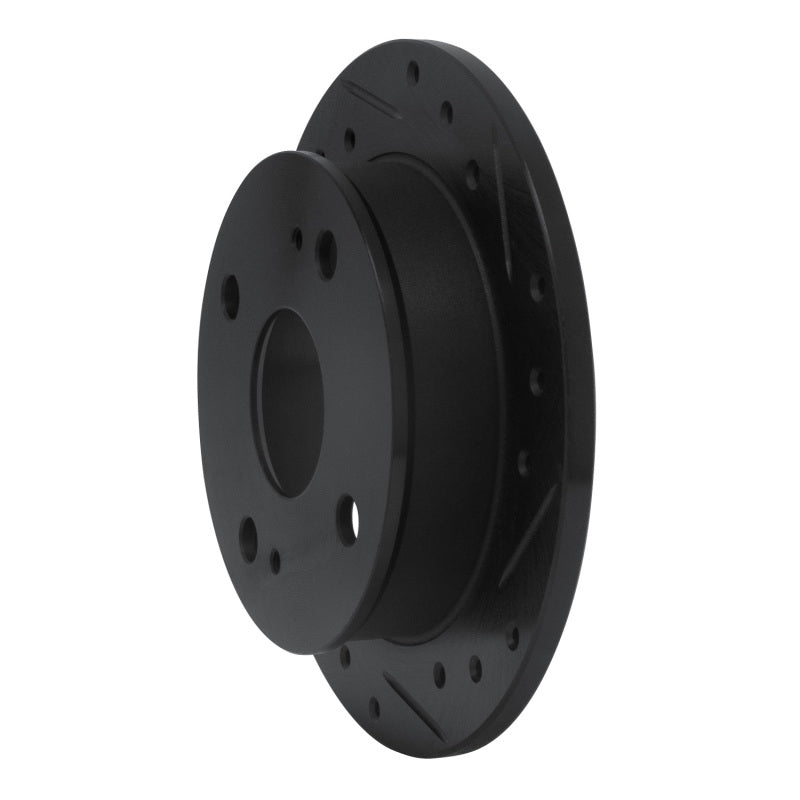 R1 85-87 Toyota Corolla (US/Canada) Rear Right Drilled & Slotted Black Brake Rotor