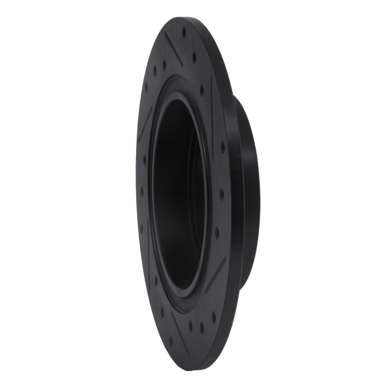 R1 87-92 Chevrolet Nova Rear Left Drilled & Slotted Black Brake Rotor