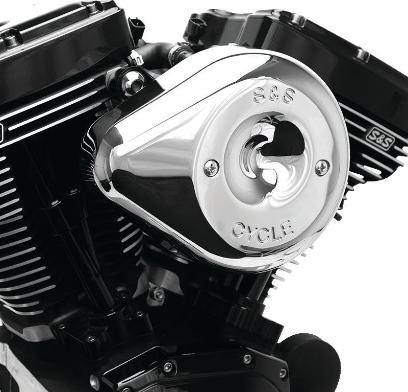 S&S Cycle 2017+ M8 Models Stealth Air Cleaner Kit w/ Chrome Teardrop Cover