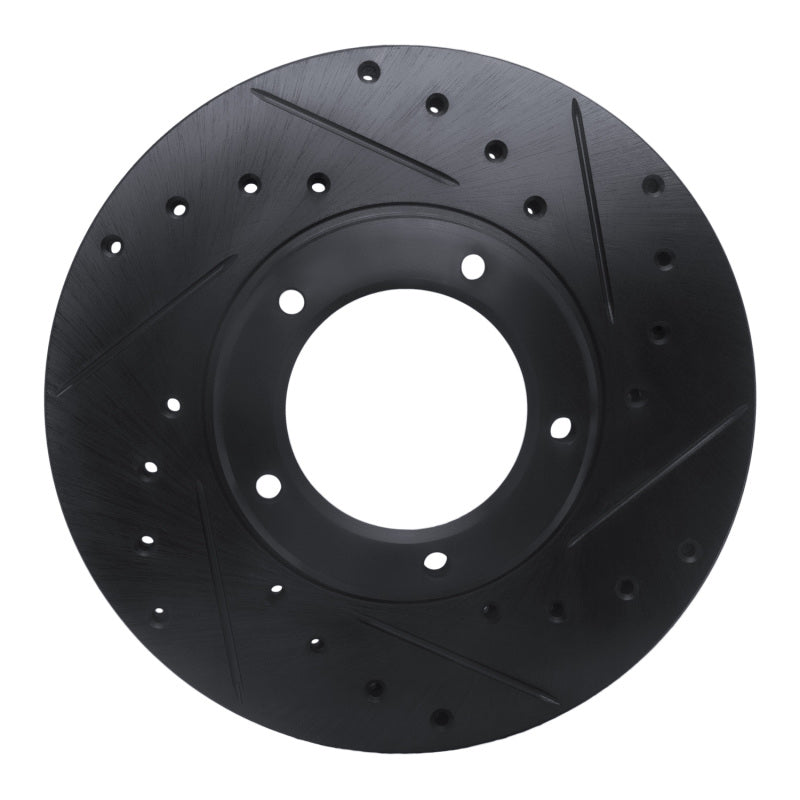 R1 85-92 Toyota Pickup Front Right Drilled & Slotted Black Brake Rotor