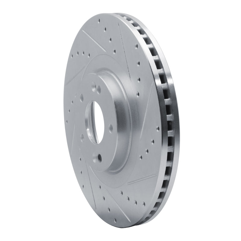 R1 20-25 Hyundai Palisade Front Right Drilled & Slotted Silver Brake Rotor