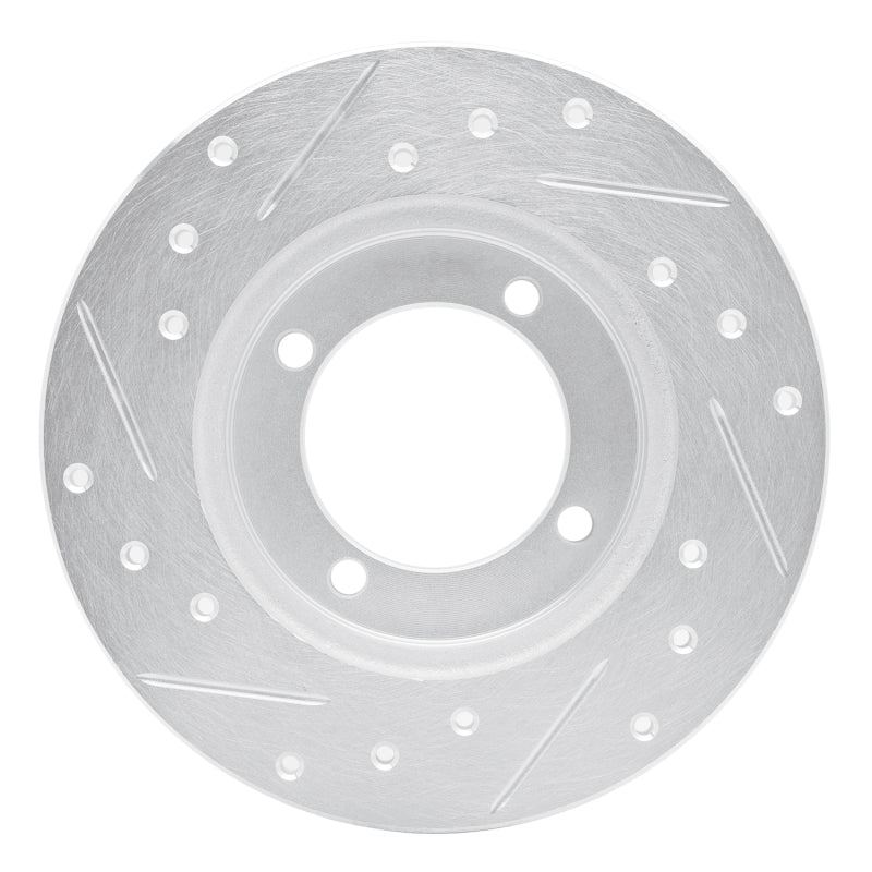R1 88-93 Ford Festiva Front Right Drilled & Slotted Silver Brake Rotor
