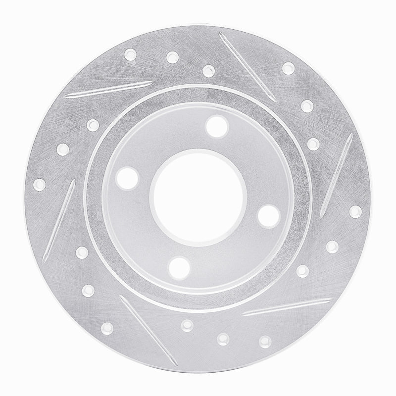 R1 78-90 Dodge Charger Front Left Drilled & Slotted Silver Brake Rotor