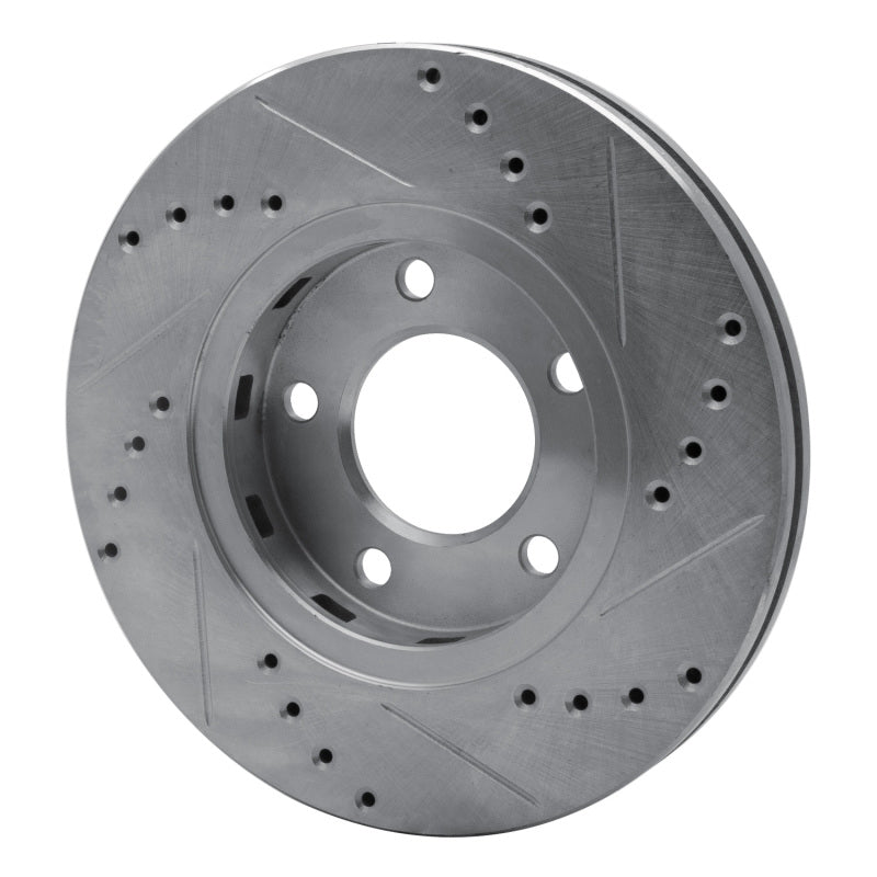 DFC 01-07 Chrysler Voyager Front Left Drilled & Slotted Silver Brake Rotor