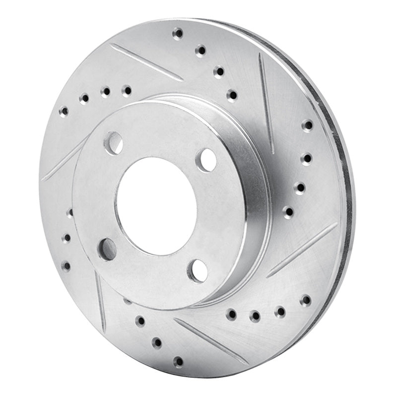 DFC 90-91 Audi 90 Quattro Front Right Drilled & Slotted Silver Brake Rotor