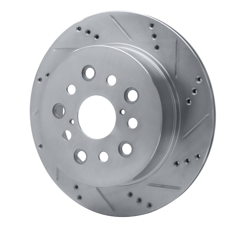 DFC 01-06 Lexus LS430 Rear Right Drilled & Slotted Silver Brake Rotor