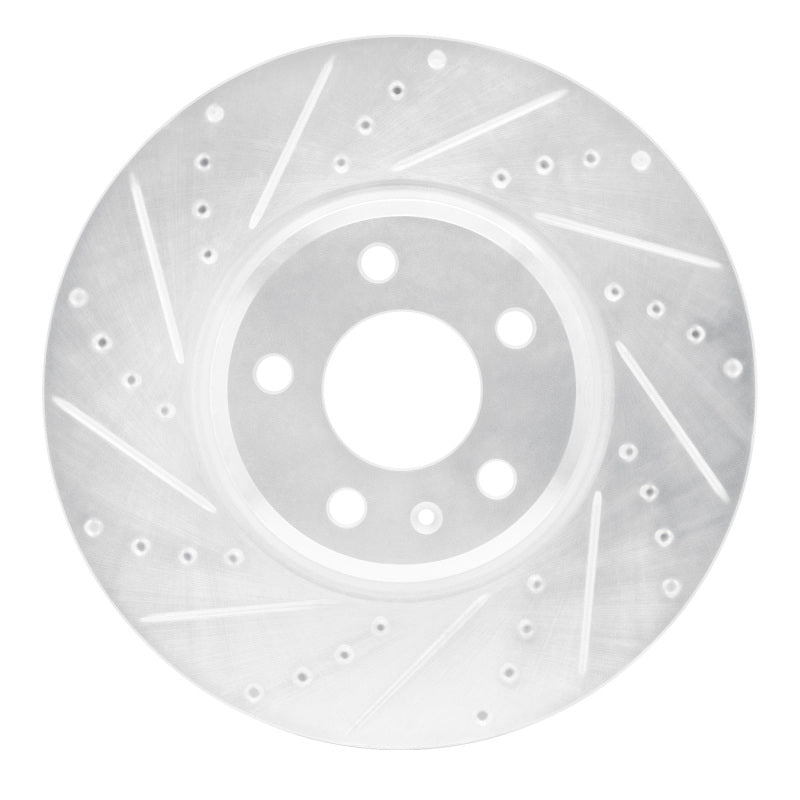 R1 08-12 Audi Q5 (Mexico) Front Left Drilled & Slotted Silver Brake Rotor