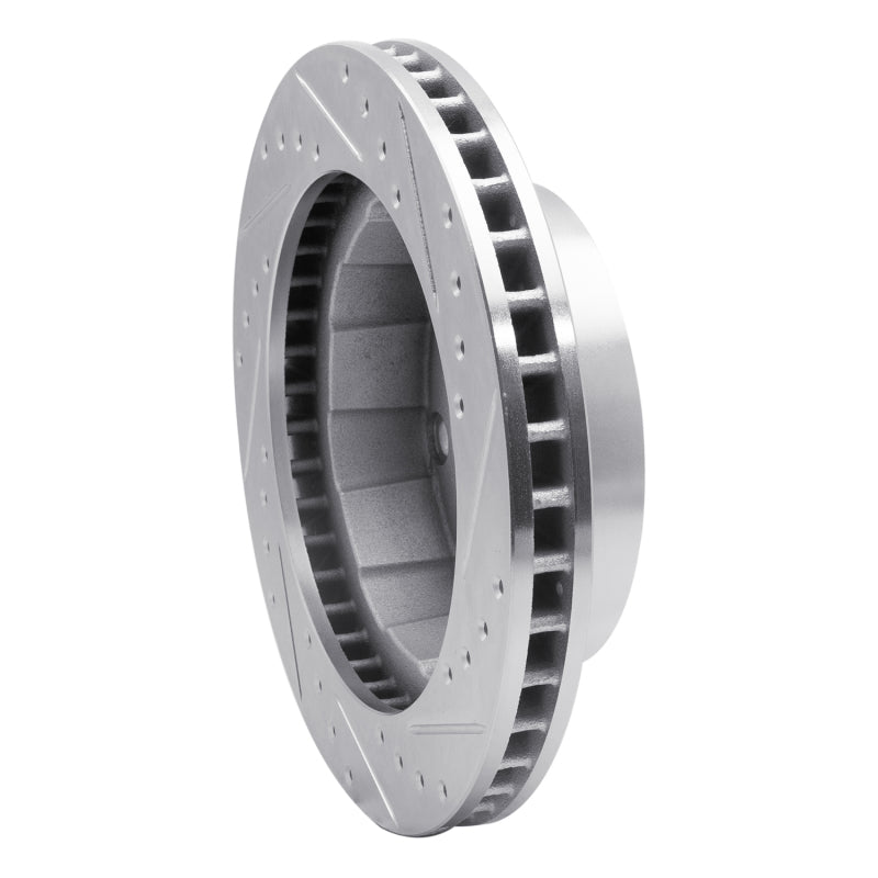 R1 80-94 Ford F-250 4WD (Excl Super Duty) Front Left Drilled & Slotted Silver Brake Rotor