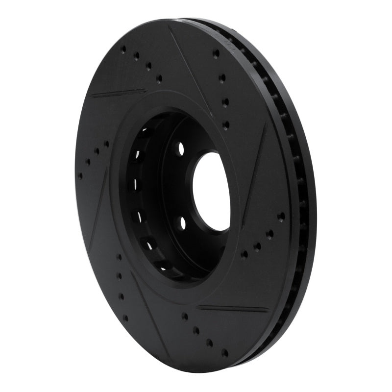 R1 16-25 Mazda CX-5 Front Left Drilled & Slotted Black Brake Rotor