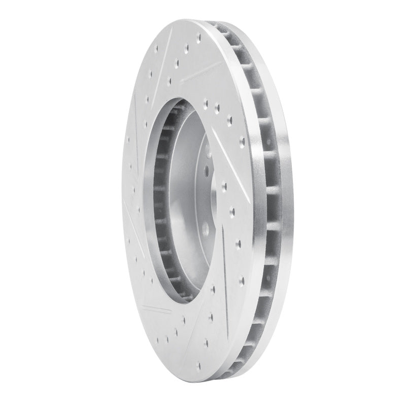 R1 89-96 Nissan 300ZX Front Right Drilled & Slotted Silver Brake Rotor