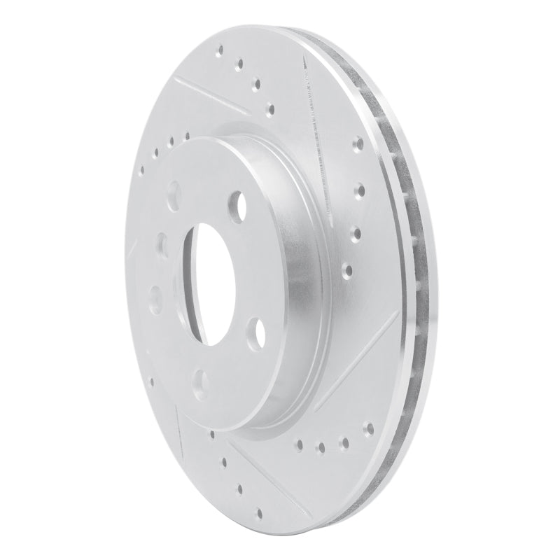 R1 14-24 Mini Cooper (Excl Clubman) Front Right Drilled & Slotted Silver Brake Rotor